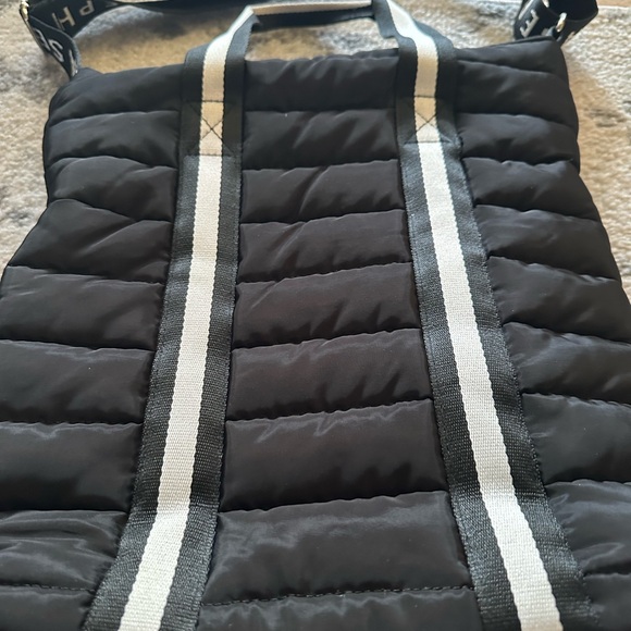 Sephora Puffy Puffer Quilted Large Crossbody Tote Travel Bag Black & White - Picture 3 of 9